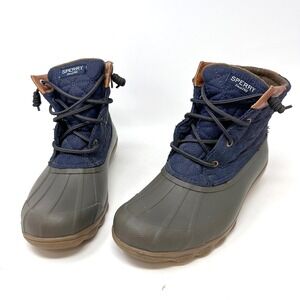 Sperry Saltwater Quilted Duck Boot Navy Size‎ 7